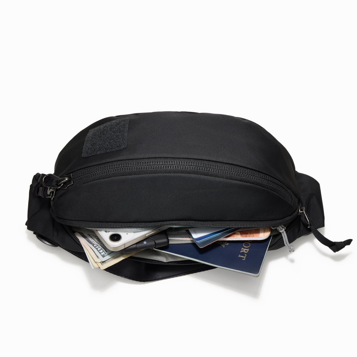 CIVIC Access Sling 2L in Solution Dyed Black - security pocket and drop-in pockets valuables CIVIC Access Sling 2L in Solution Dyed Black - security pocket and drop-in pockets valuables [13011c-SBK
