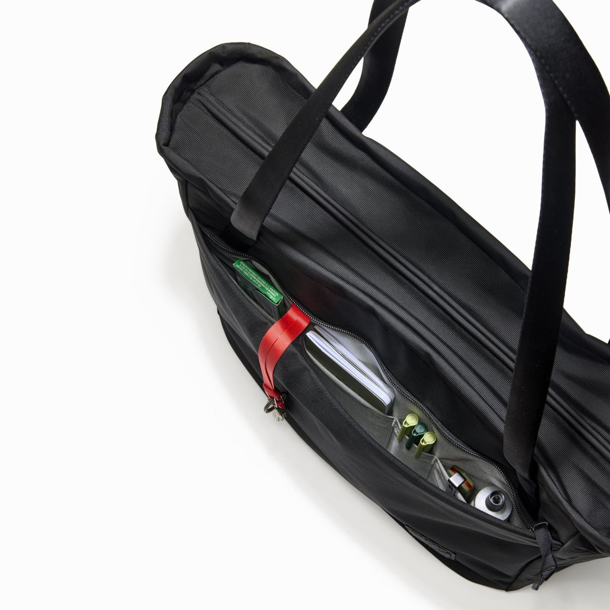 CIVIC Daily Tote 24L in Solution Dyed Black - CDT24 - exterior side access pocket with drop ins CIVIC Daily Tote 24L in Solution Dyed Black - CDT24 - exterior side access pocket with drop ins [13024a-SBK