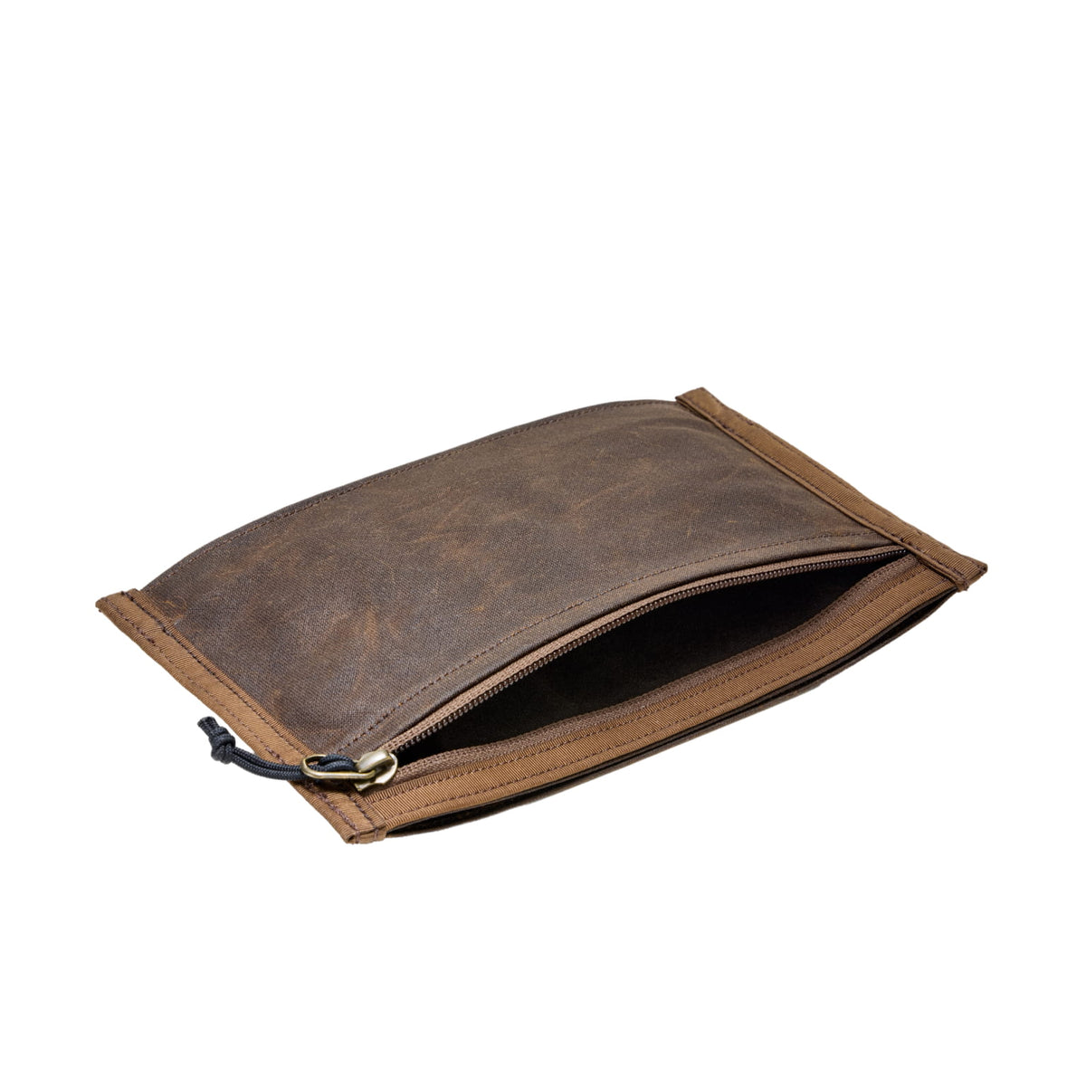 CIVIC Flat Pouch - Waxed Canvas Tan Open Back Pocket