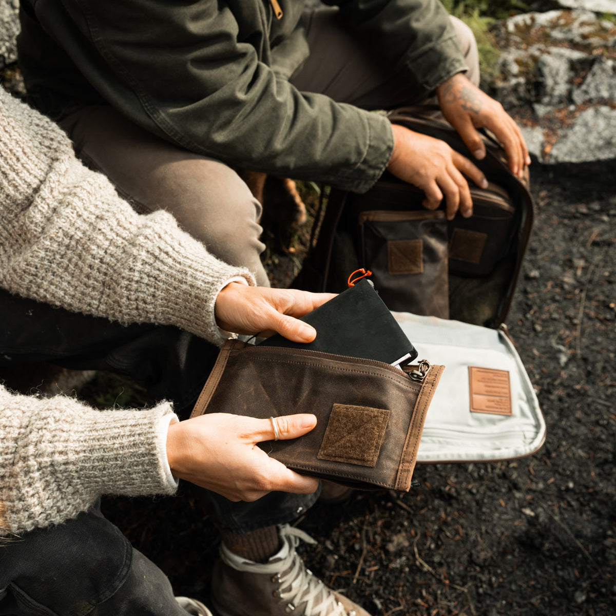 CIVIC Flat Pouch - Waxed Canvas Notebook