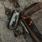 CIVIC Access Pouch 0.5L Waxed Canvas Tan Packed and Open