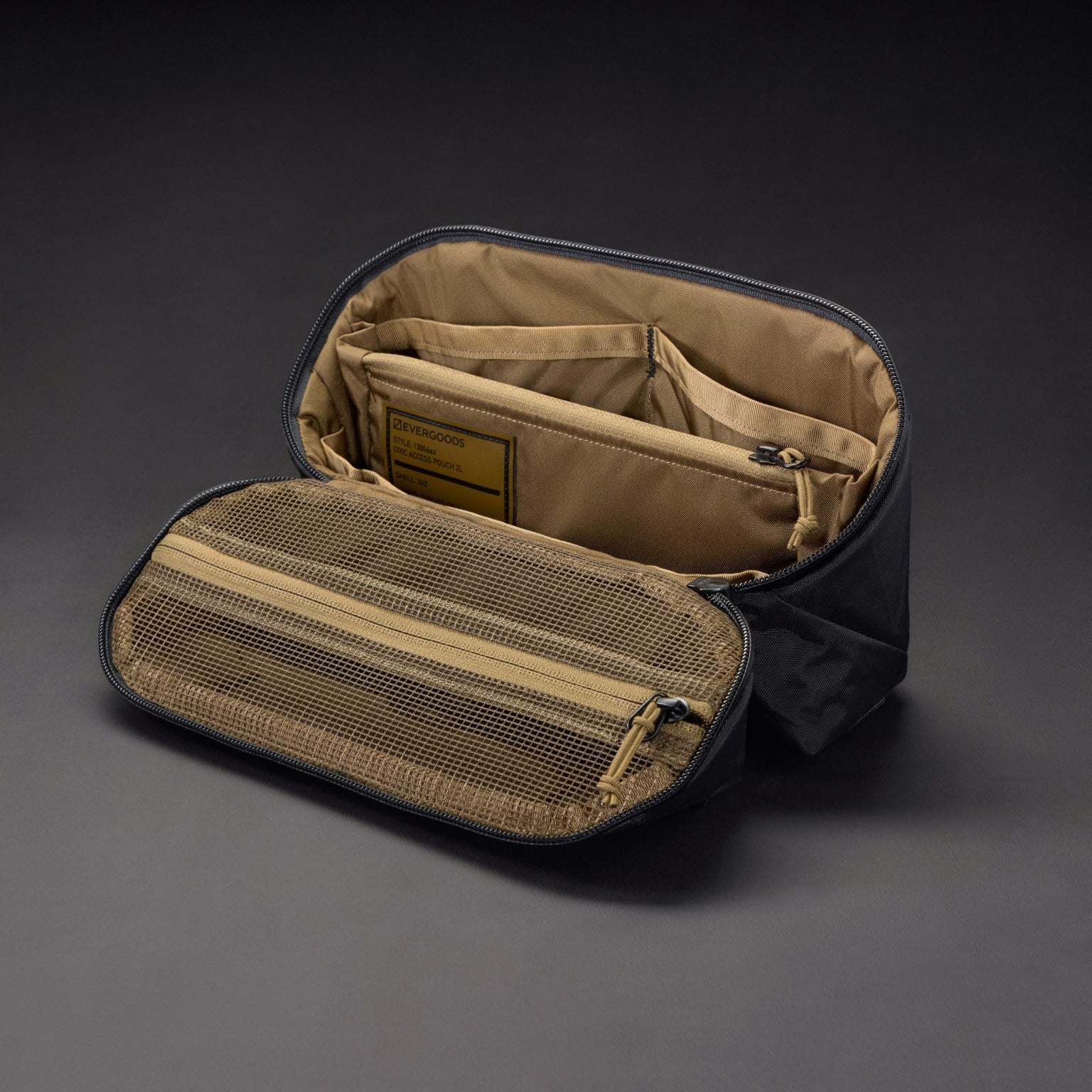 CIVIC Access Pouch 2L in x-pac black and coyote front