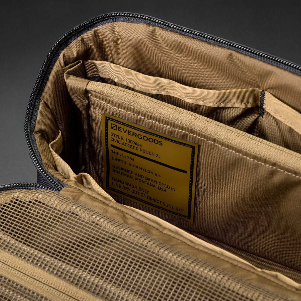 CIVIC Access Pouch 2L - X-Pac Black and Coyote - open style label