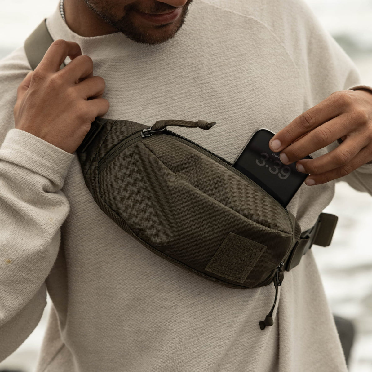 CIVIC Access Sling 1L OD Green Cell Phone Compartment