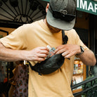 CIVIC Access Sling 1L ULTRA Black Magic Cash and Travel Sling {Model is 5ft 7in wearing a small}