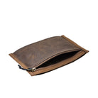 CIVIC Flat Pouch - Waxed Canvas Tan Open Back Pocket