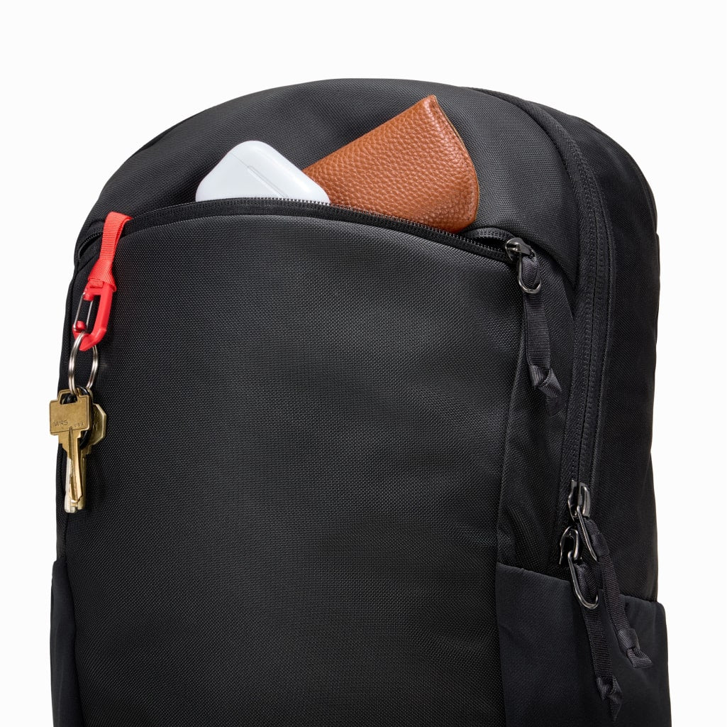 CIVIC Half Zip 22l in Solution Dyed Black - external lid pocket [13003d-SBK]