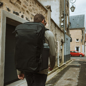 CIVIC Travel Bag 35L in solution dyed black walking in europe [13007c-SBK]