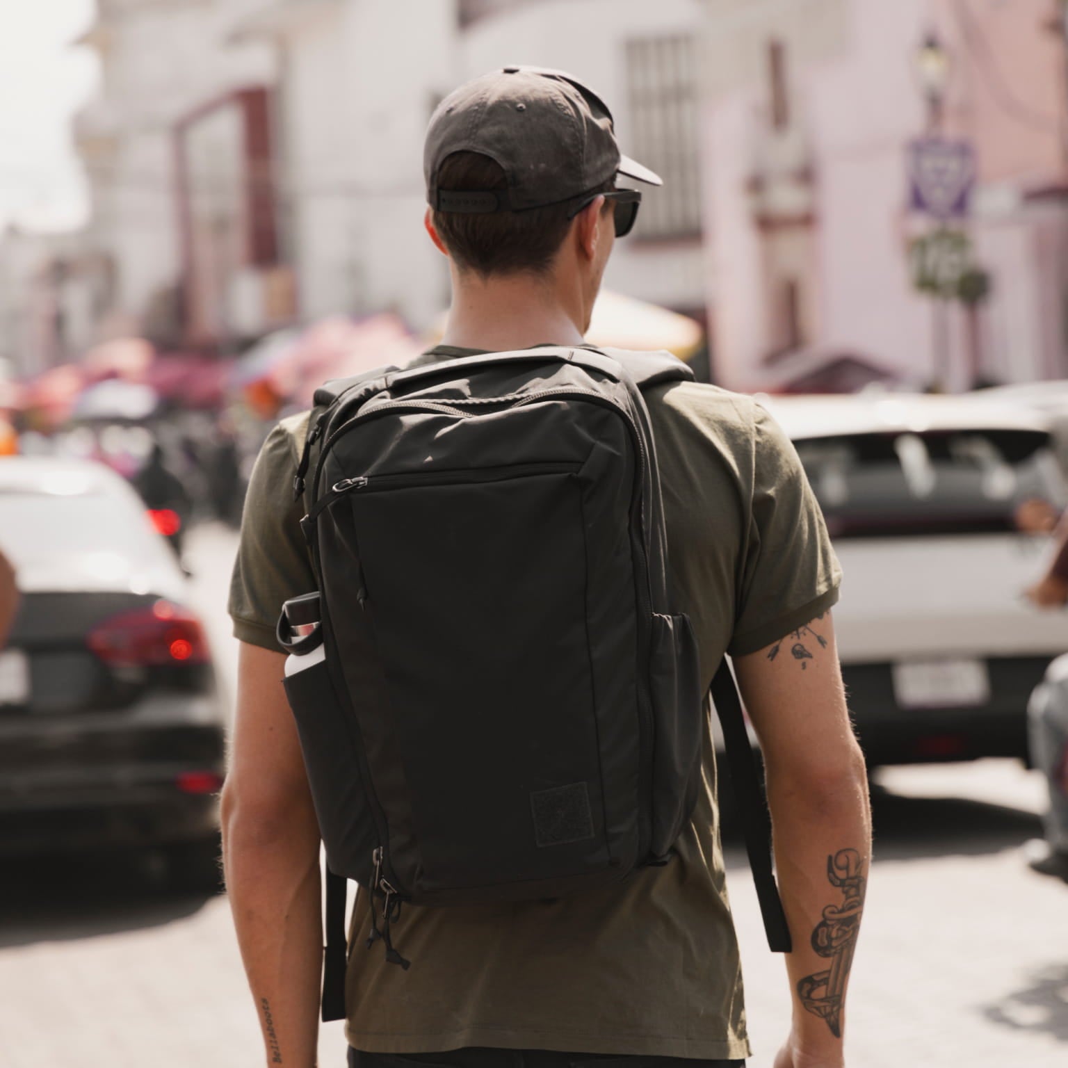 CIVIC Travel Bag 20L in Solution Dyed Black - Front [13019c-SBK]