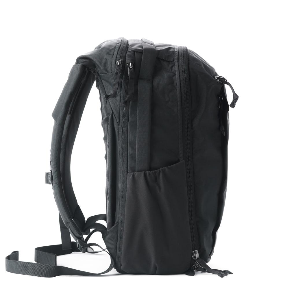 CIVIC Travel Bag 20L in Solution Dyed Black - Side [13019c-SBK]