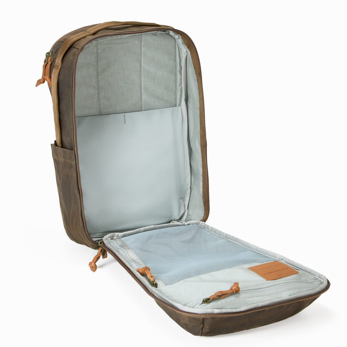 CIVIC Travel Bag 20L in Waxed Canvas - Waxed Tan - Panel Loading Opening [13019cc-WTN]