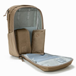 CIVIC Travel Bag 26L in Fossil Brown - panel loading clamshell backpack