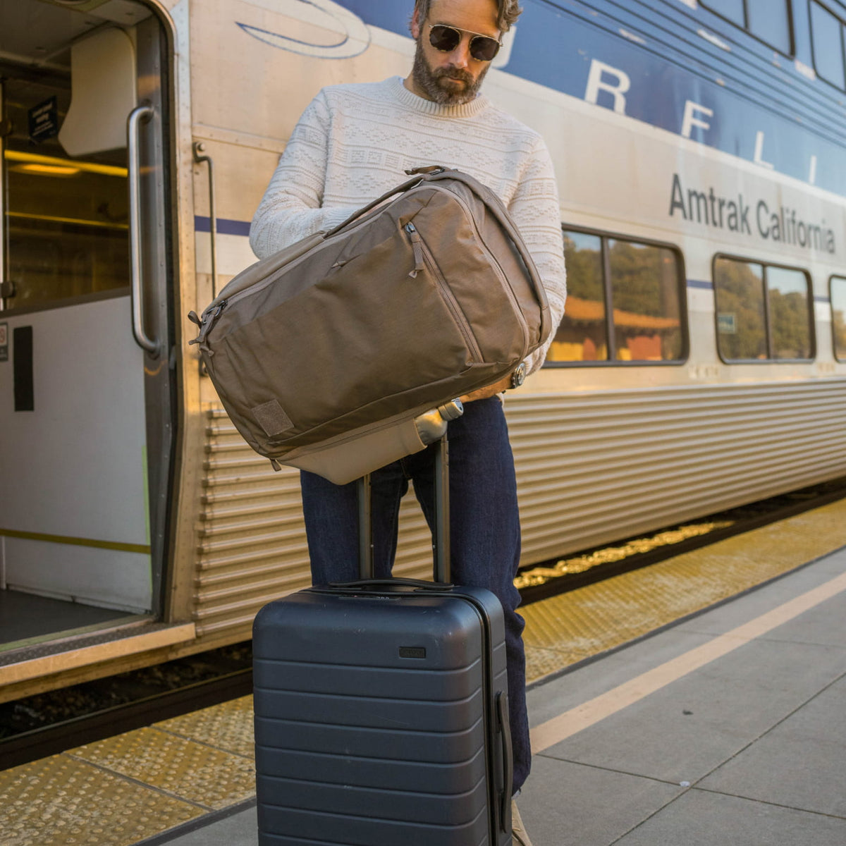 CIVIC Travel Bag 26L in Fossil Brown - travel sleeve roller suitcase [13012c-FBN]