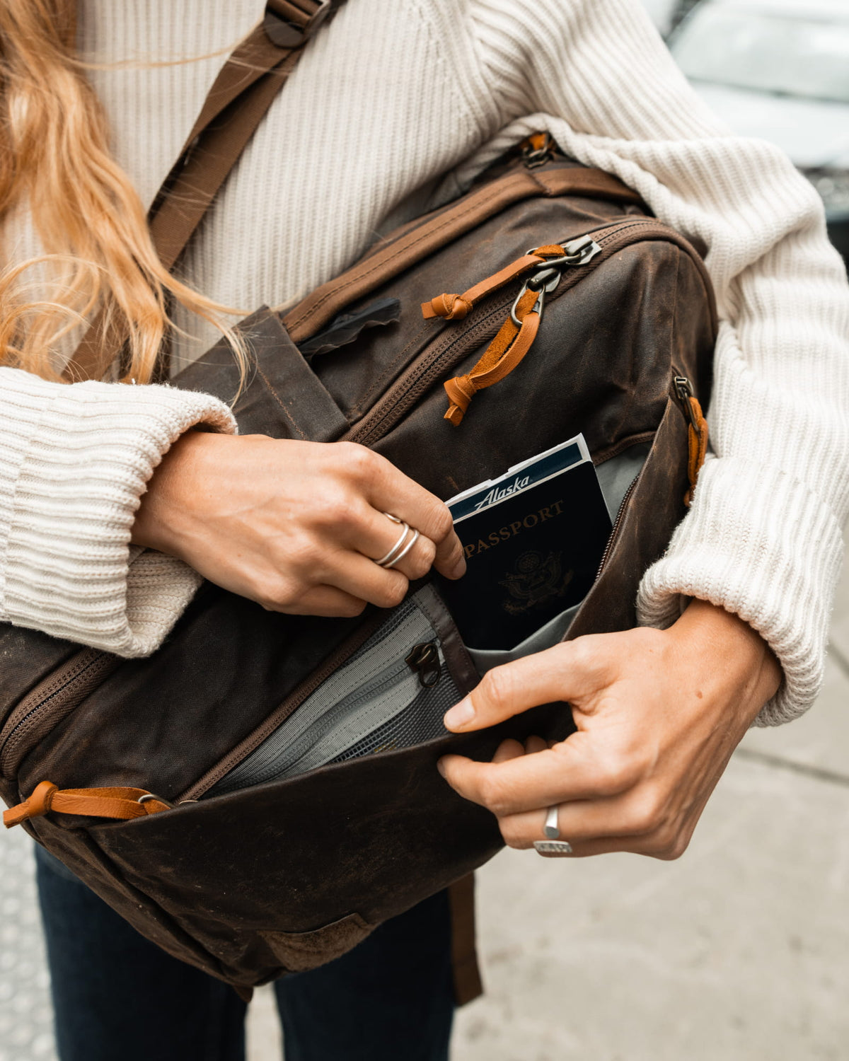CIVIC Travel Bag - Waxed Canvas Modern Features