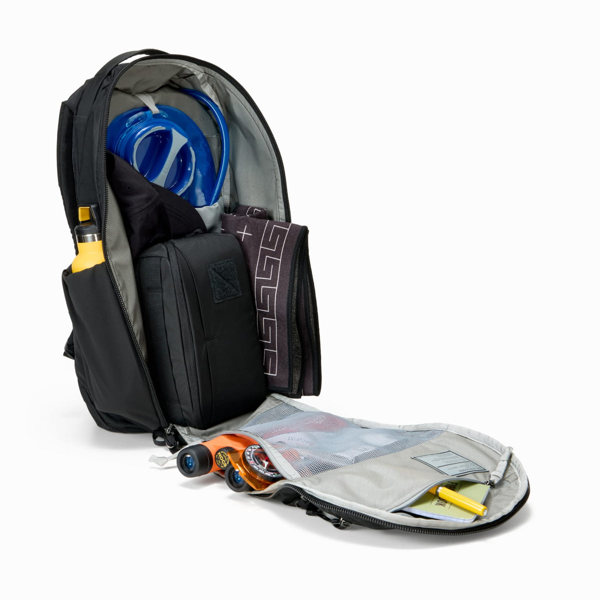 MOUNTAIN Panel Loader 22L - Solution Dyed Black - Panel Loading Loaded out [11004d-SBK]