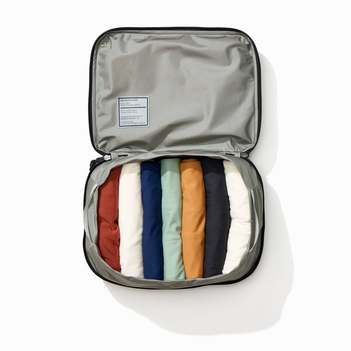 Transit Packing Cube 10L in Black - packed with 12 t-shirts [13021a-BLK]