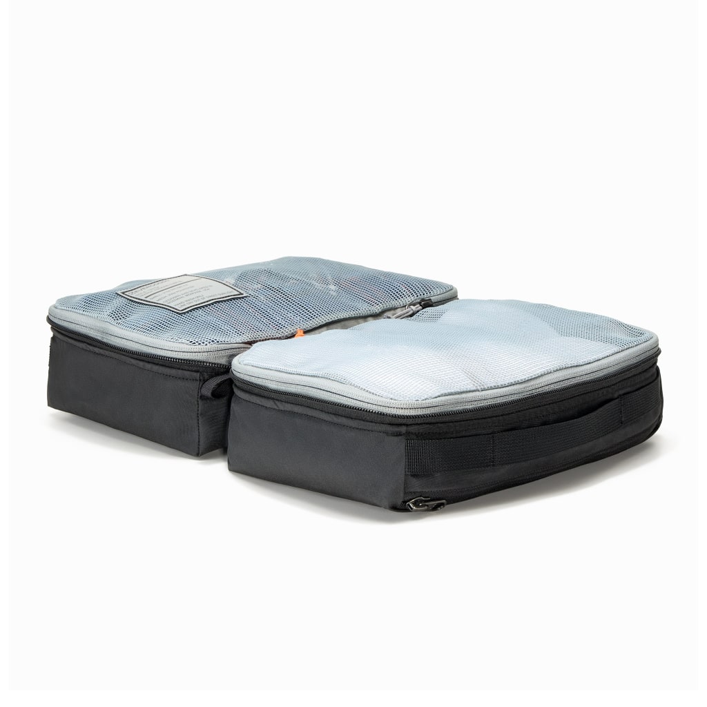 Transit Packing Cube 8L TPC8 Black open and packed [13015a-BLK]