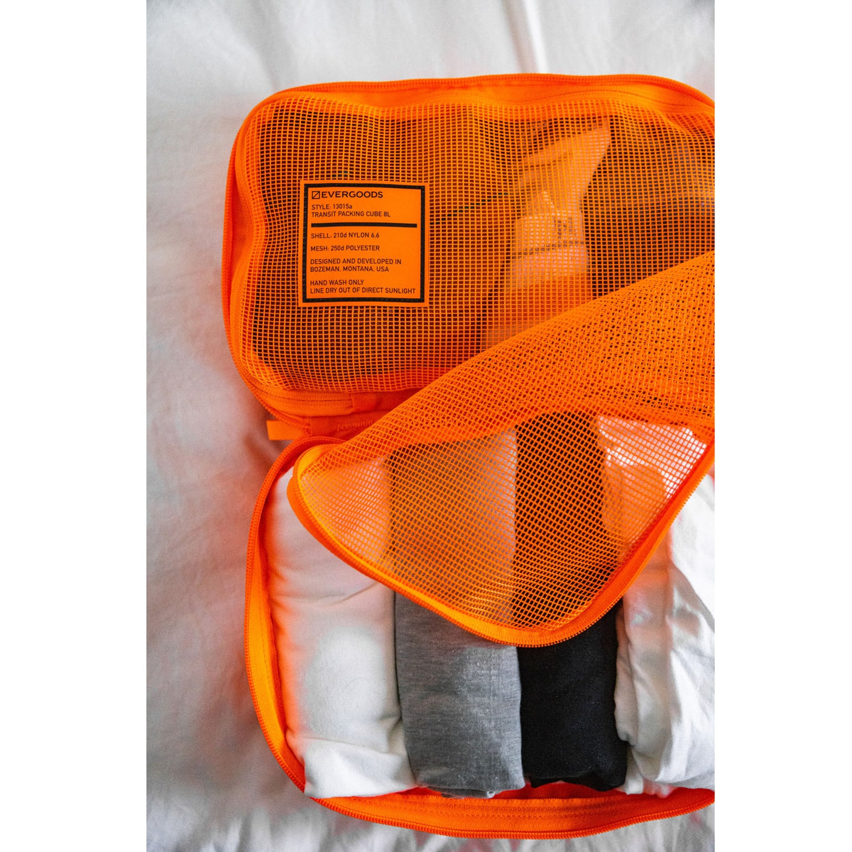 TPC8L Hot Orange packed with shirts [13015a-HTO]